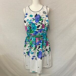 Tiana B. White and Blue Floral Mini Dress